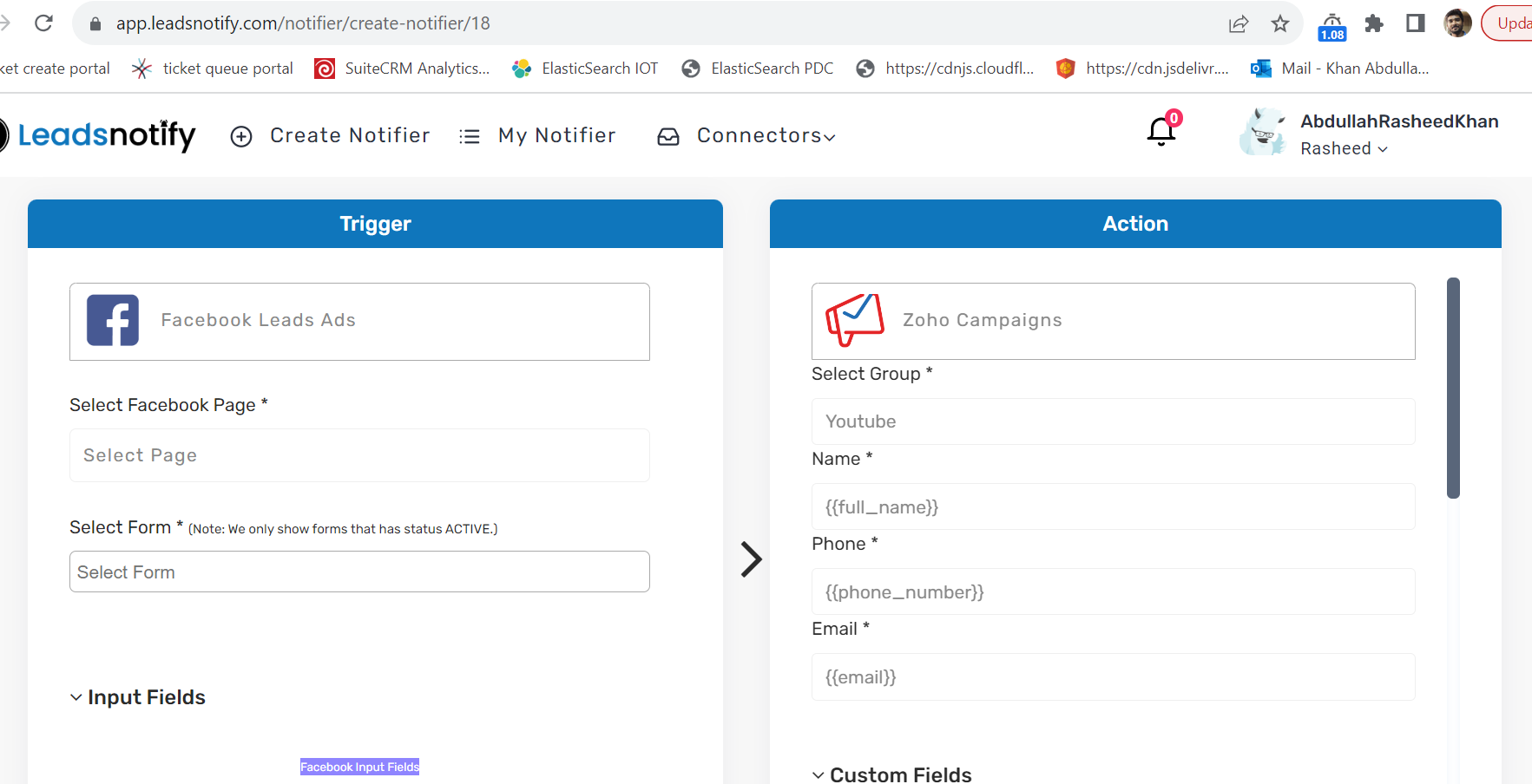 Facebook leads to Zoho Campaigns