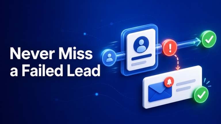 never miss a failed lead in leadsnotify
