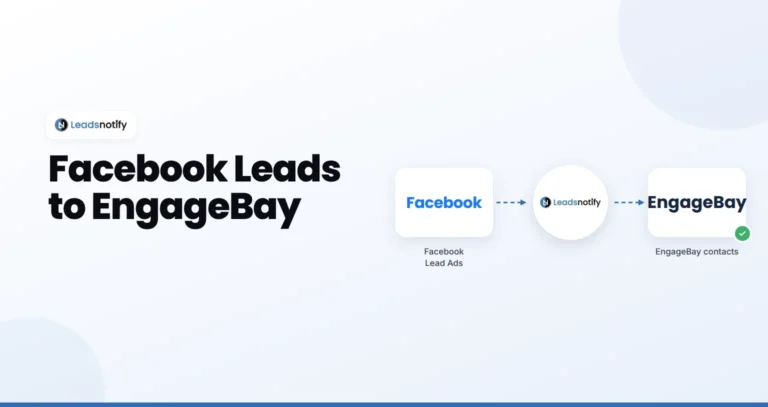 Facebook Lead Ads to EngageBay integration with LeadsNotify
