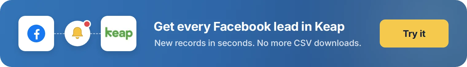 Get every Facebook lead in Keap with LeadsNotify. Try it free.