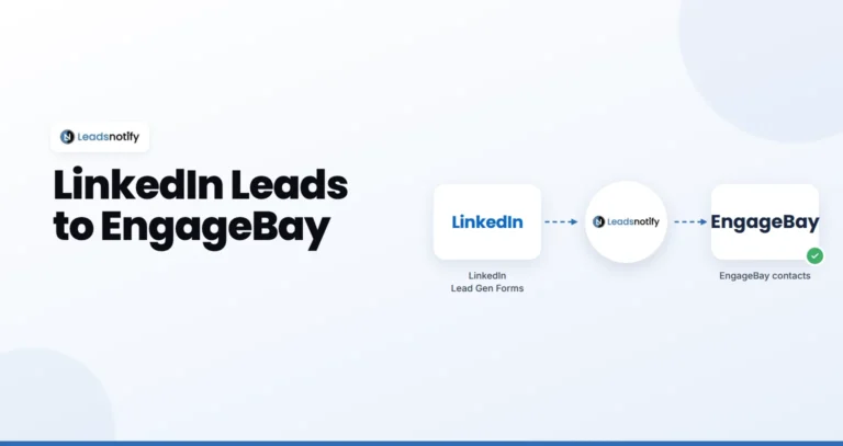 LinkedIn Lead Gen Forms to EngageBay integration with LeadsNotify