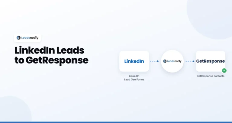 LinkedIn Lead Gen Forms to GetResponse integration with LeadsNotify