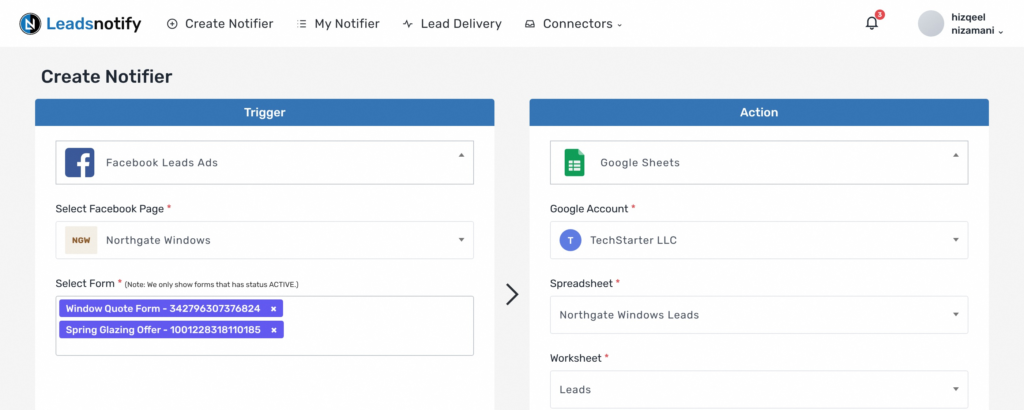 Facebook Leads ads to Google sheet